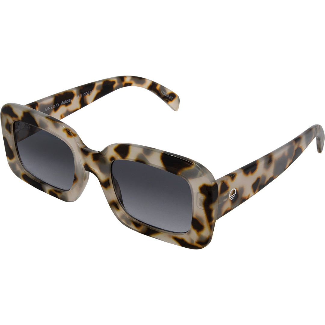 Holiday Tort Rectangle Womens Sunglasses made of polycarbonate and blue lens