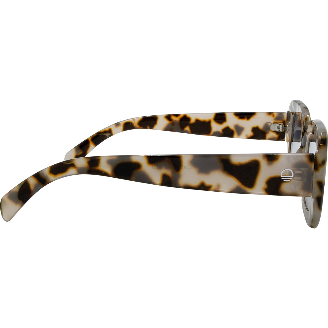 Holiday Tort Rectangle Womens Sunglasses right view with blue lens