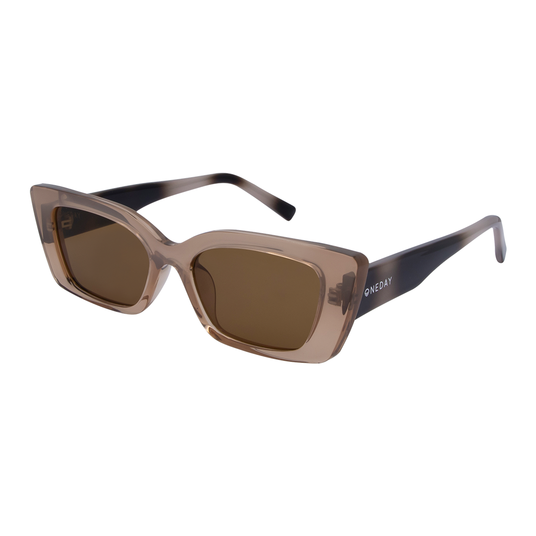 Juniper Beige Brown Rectangle Women's Sunglasses