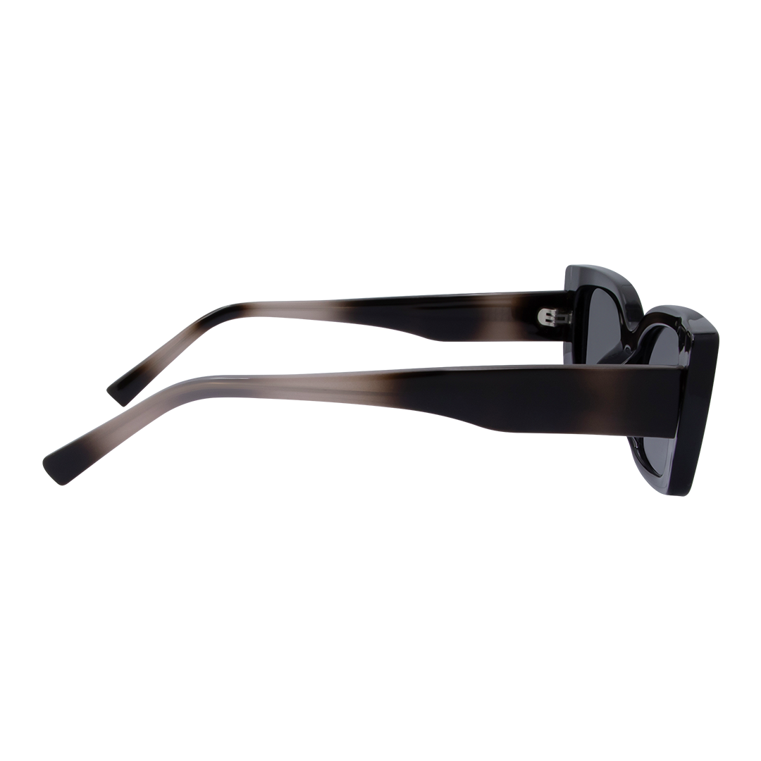 Juniper Rectangle Women's Sunglasses with Black Frame and Smoke Lens right view
