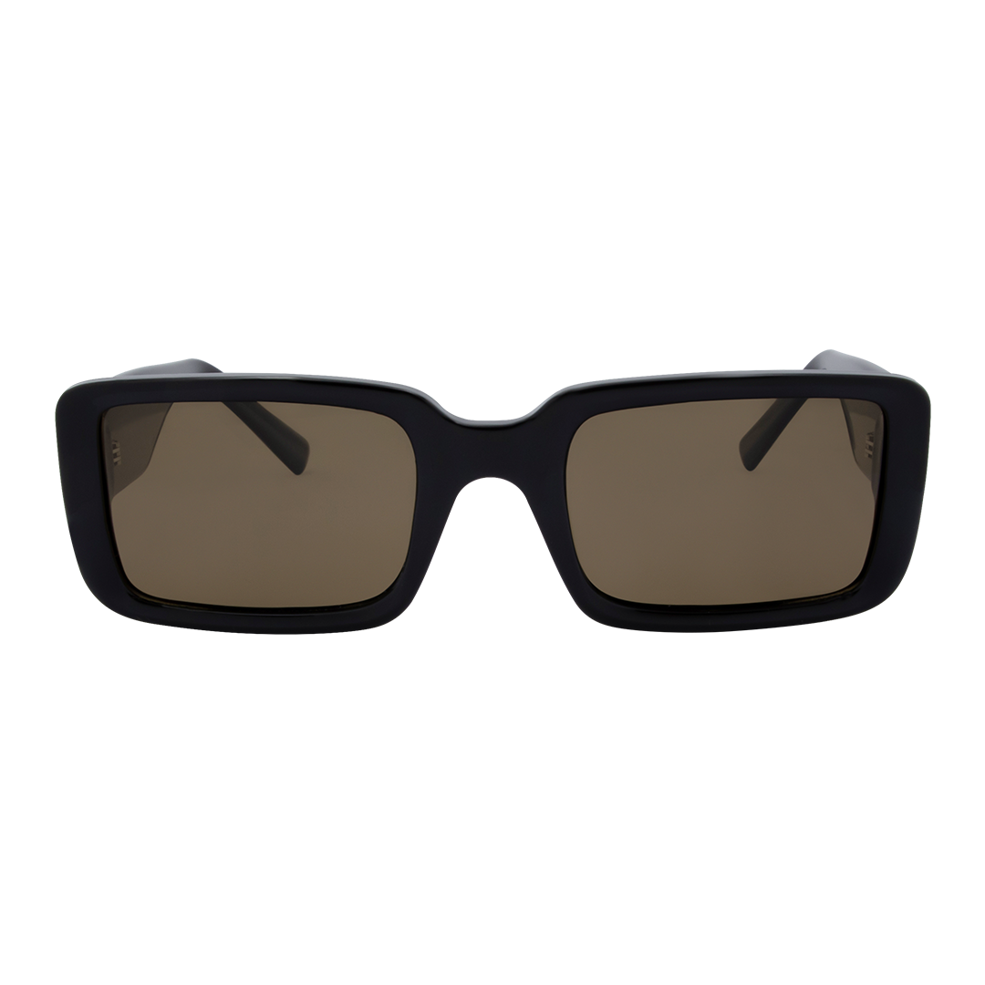 Luna Black Brown Rectangle Women's Polarised Sunglasses front view