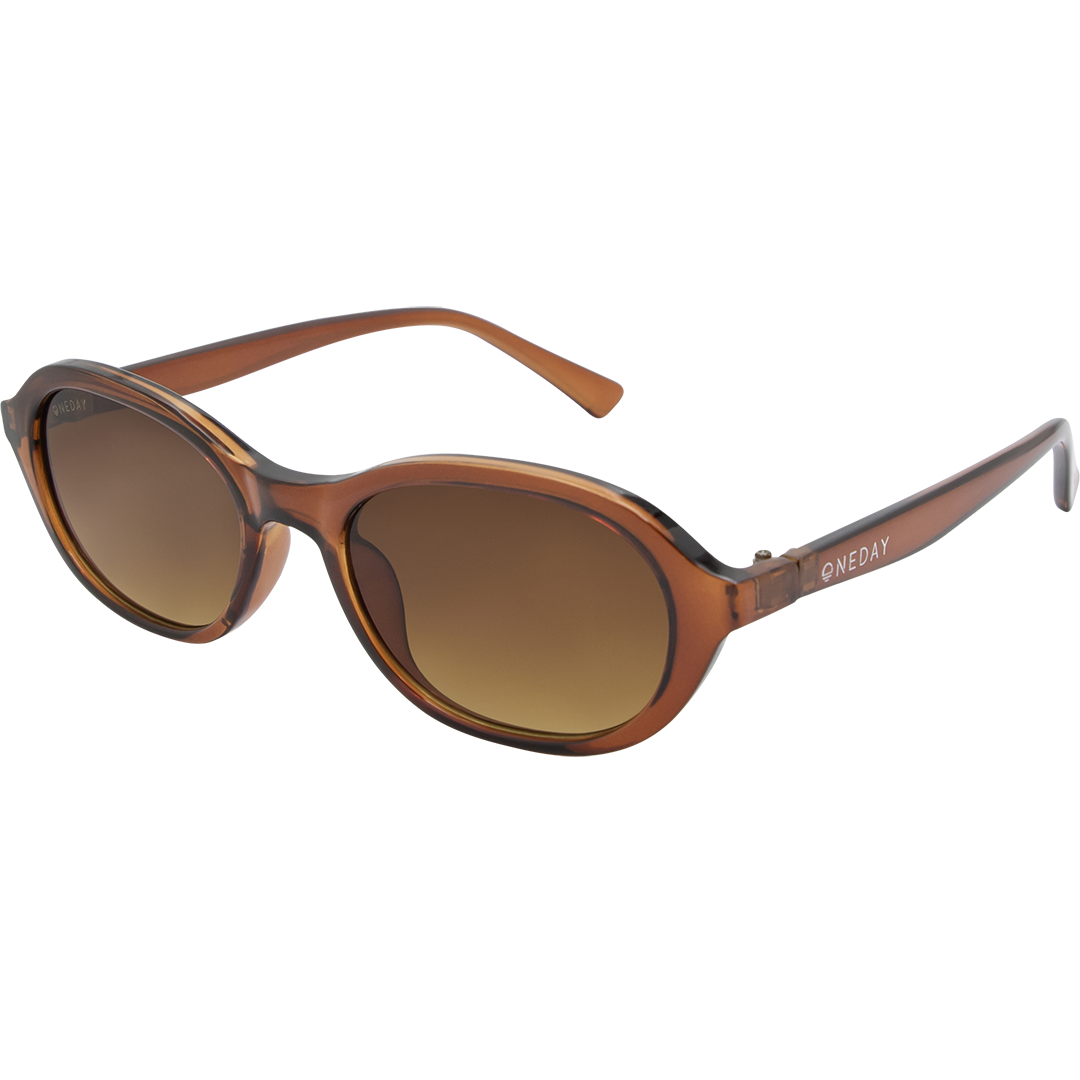 Oneday Australia Montana Sunglasses, Oval Brown frame with brown lenses. 