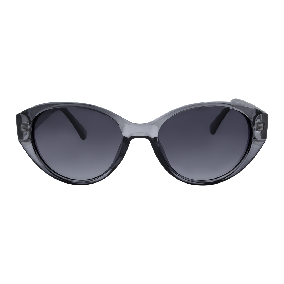 Polly Black Smoke Oval Women's Polarised Sunglasses front view