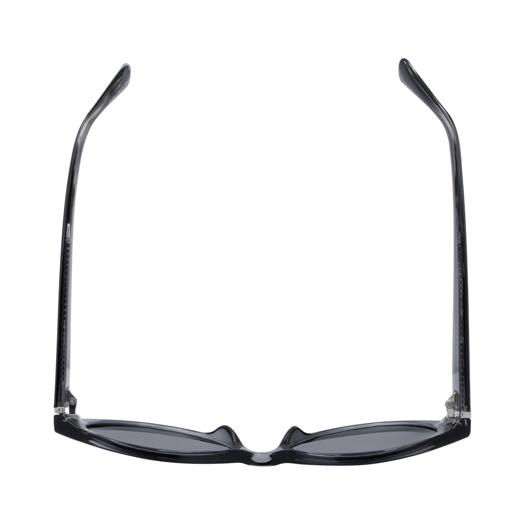 Polly Oval Women's Sunglasses with Black Frame and Smoke Polarised Lens top view