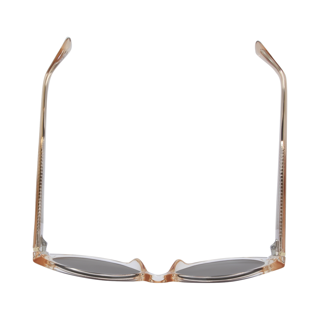 Polly Oval Women's Sunglasses with Pink Rose Frame and Brown Polarised Lens top view