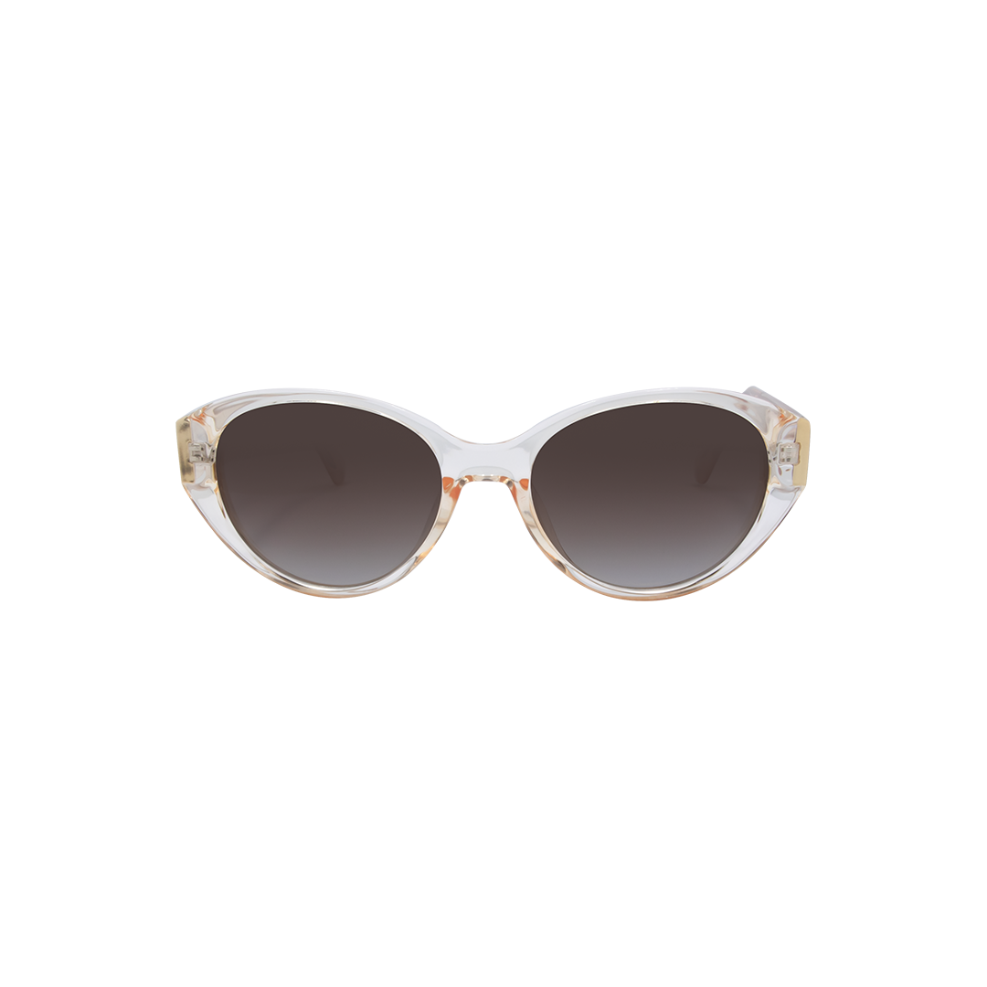 Polly Pink Rose Brown Oval Women's Polarised Sunglasses front view