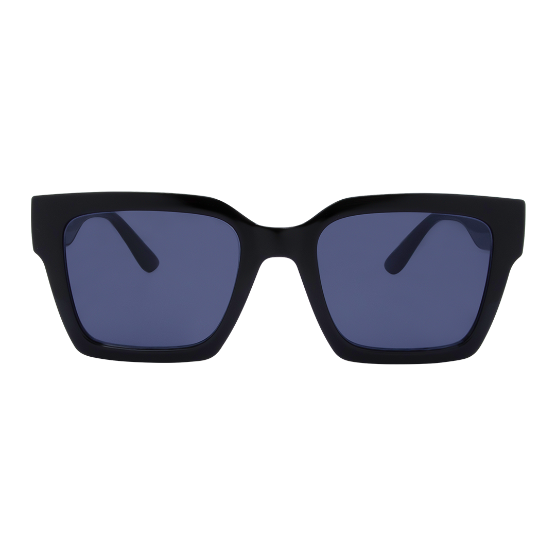 Rhodes Black Blue Square Women's Sunglasses front view
