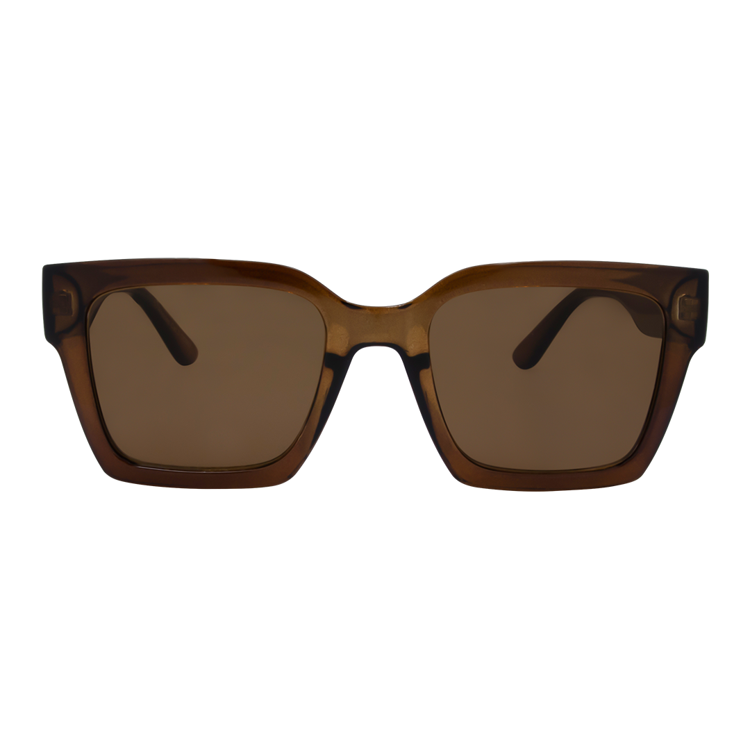 Rhodes Brown Square Women's Sunglasses front view