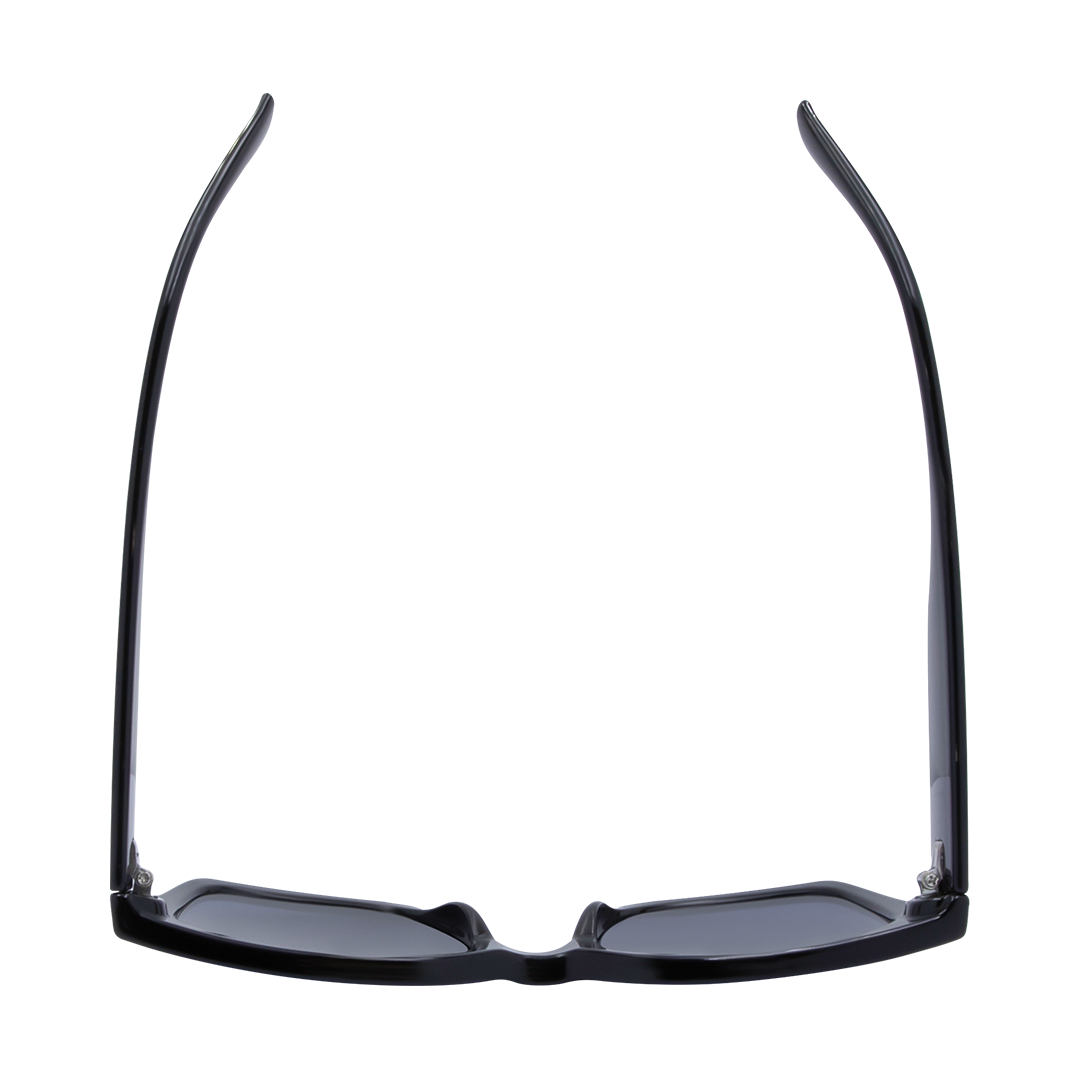 Rhodes Square Women's Sunglasses with Black Frame and Blue Lens top view