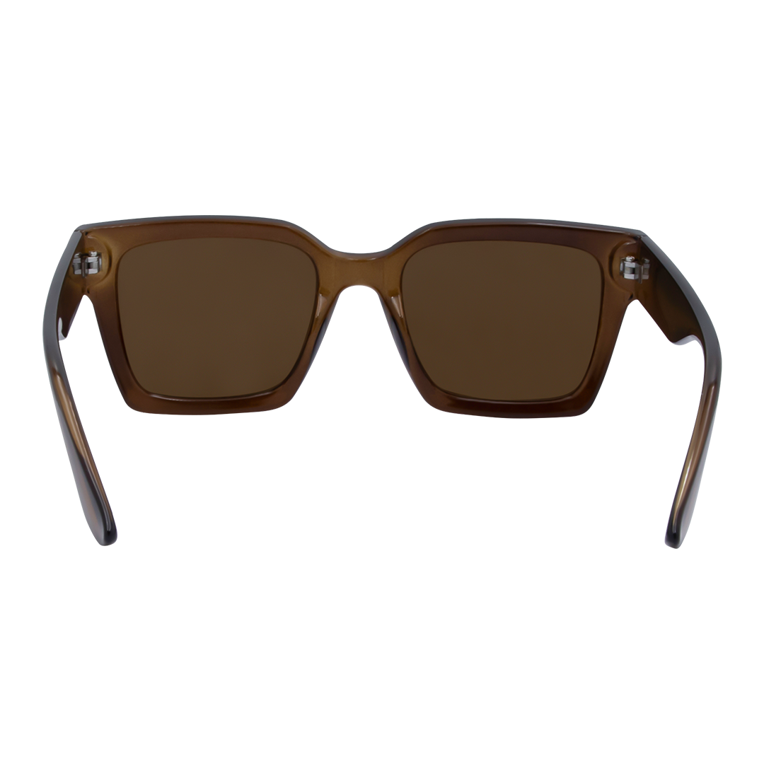 Rhodes Square Women's Sunglasses with Brown Frame and Brown Lens inside view