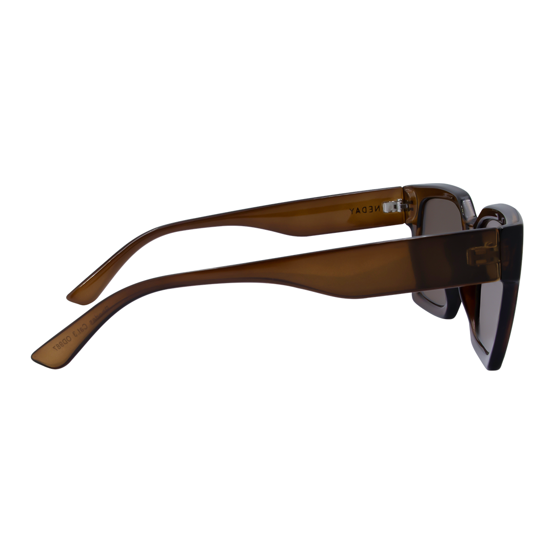 Rhodes Square Women's Sunglasses with Brown Frame and Brown Lens right view
