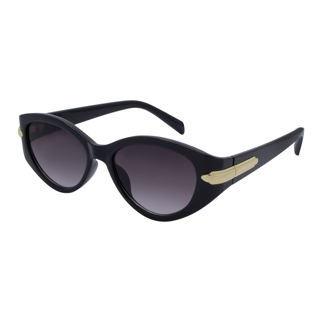 Sofia Black Smoke Oval Women's Sunglasses