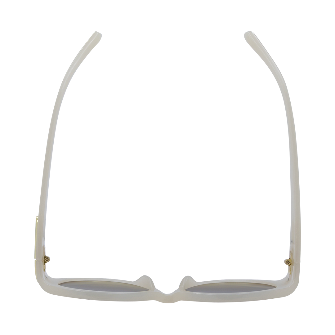 Sofia Oval Women's Sunglasses with Cream White Frame and Brown Lens top view