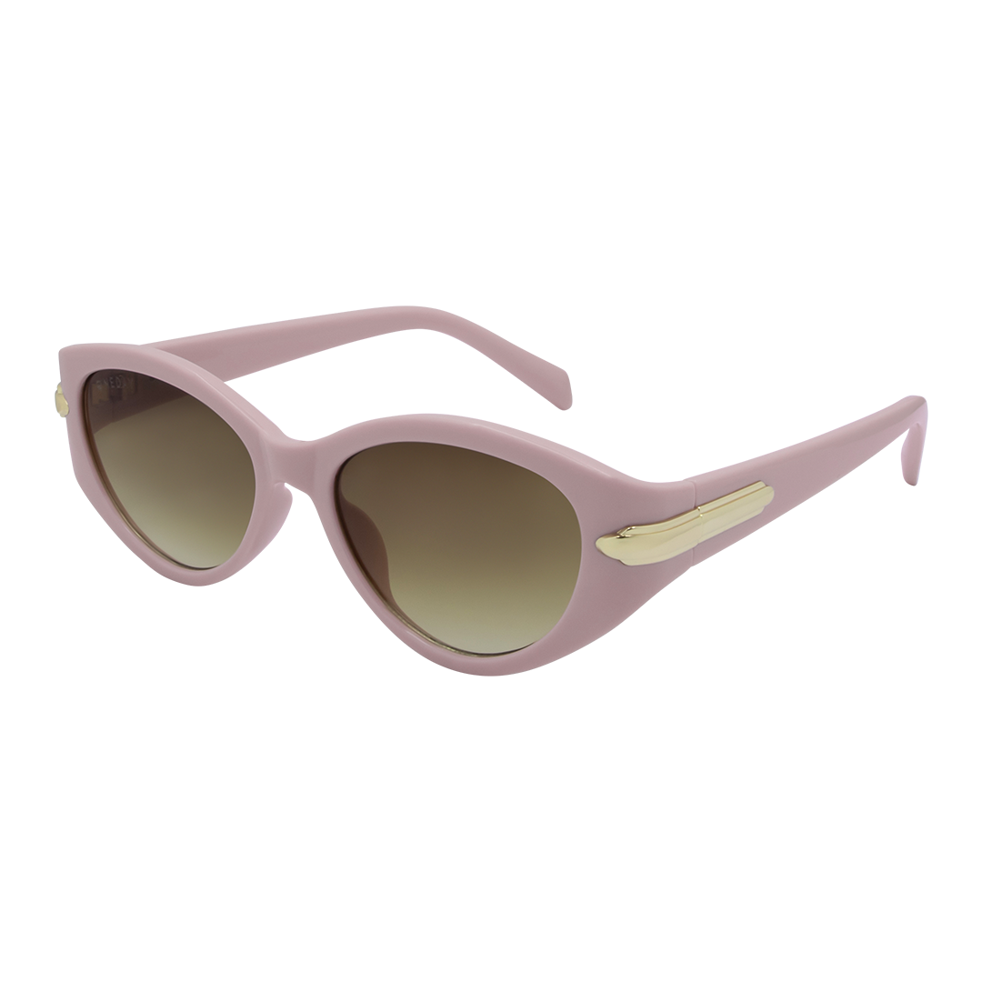 Sofia Pink Brown Oval Women's Sunglasses