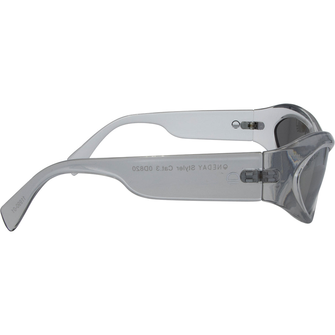 Styler Silver Wrap Around Womens Sunglasses right view with silver lens