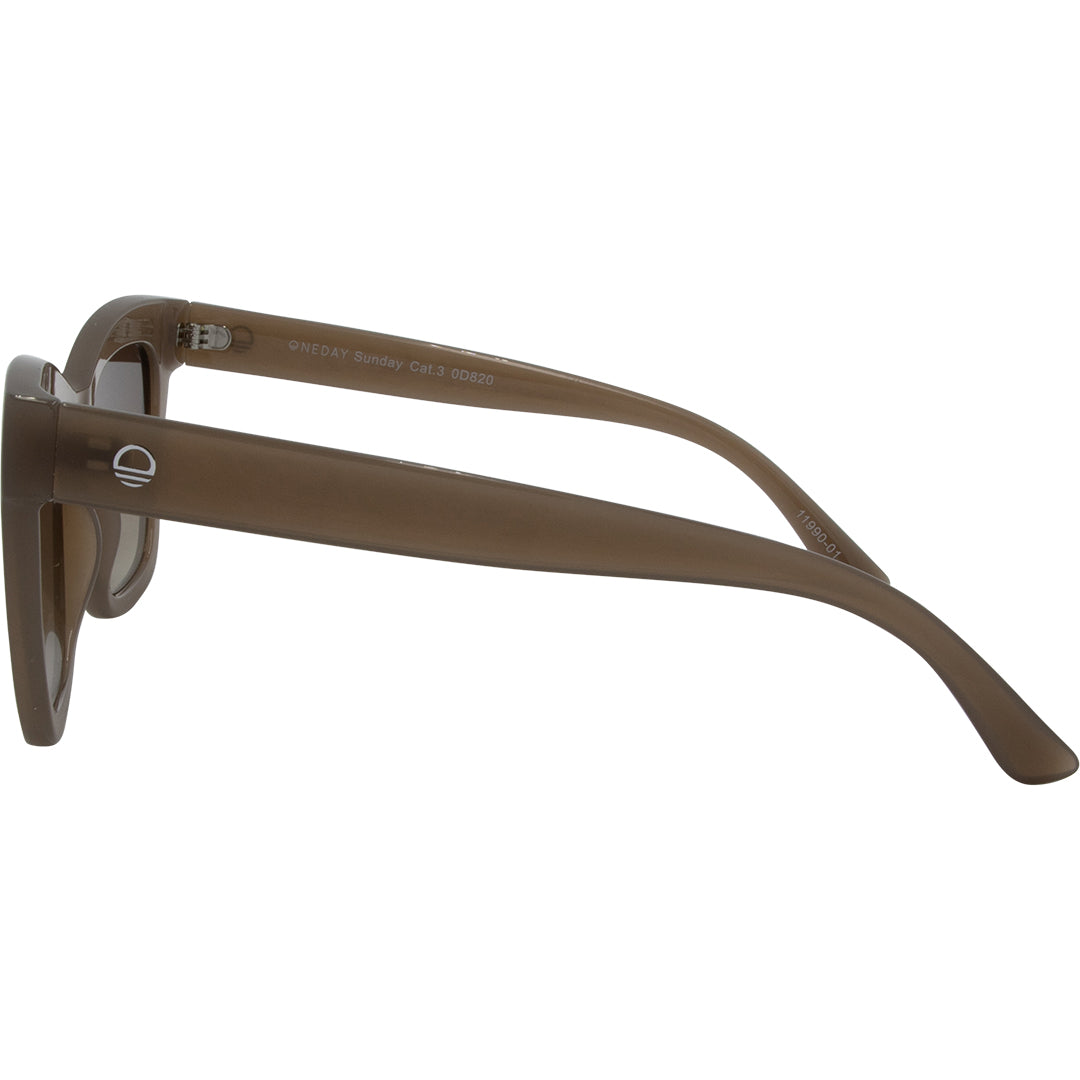 Sunday Brown Cat Eyes Womens Sunglasses left view with brown lens