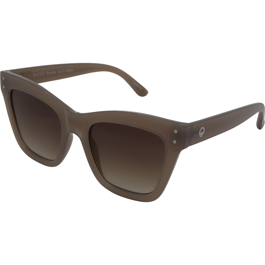 Sunday Brown Cat Eyes Womens Sunglasses made of polycarbonate and brown lens