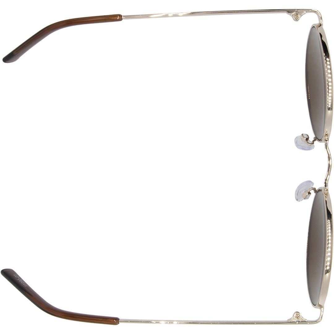 The Inner Circle Round Sunglasses with Gold Frame and Brown Lens top view