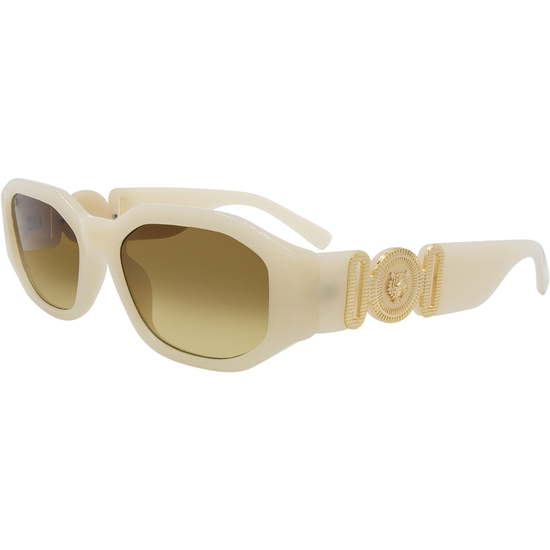 Vogue Angular Sunglasses with Cream Frame and Brown Lens front left view