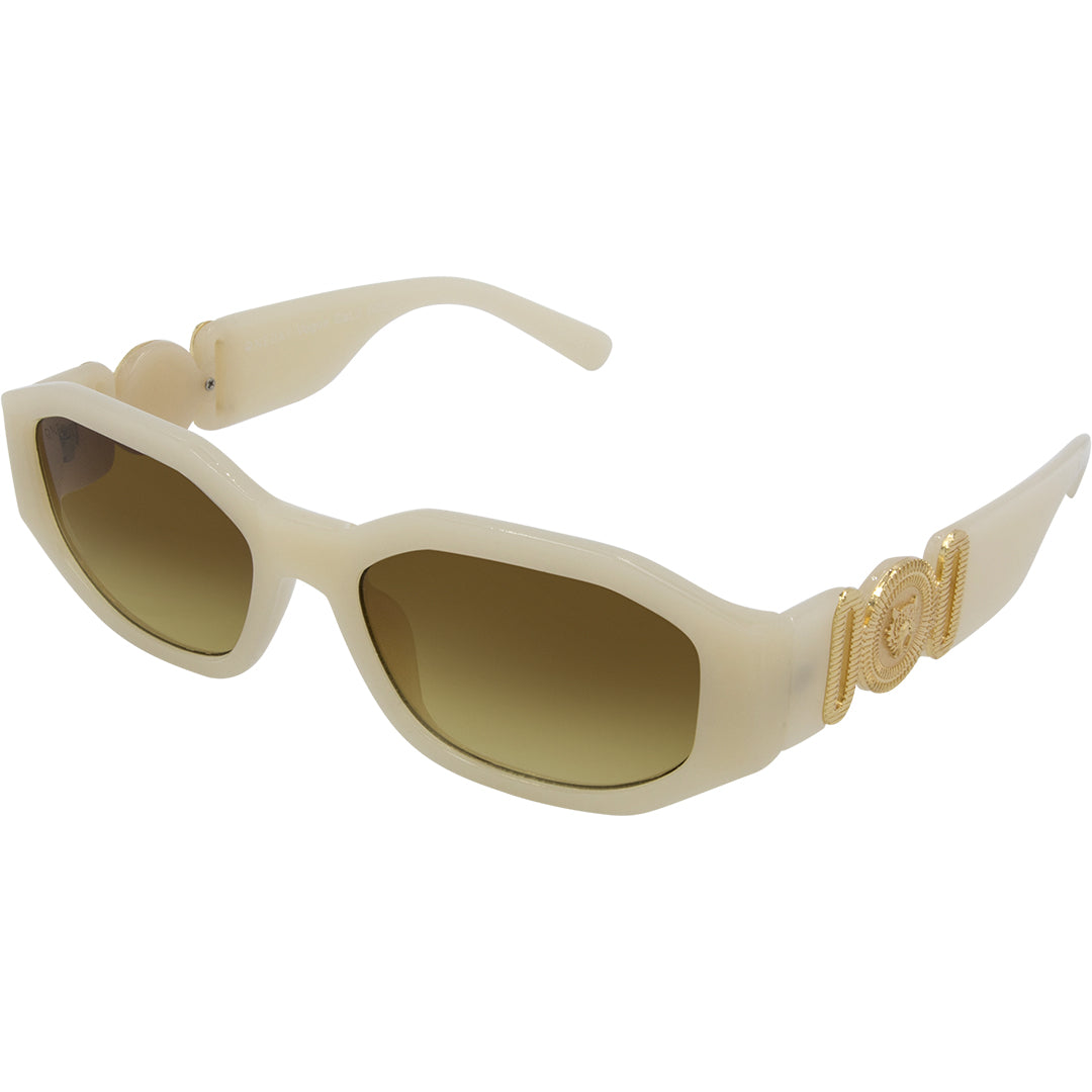 Vogue Cream Angular Womens Sunglasses made of polycarbonate and brown lens
