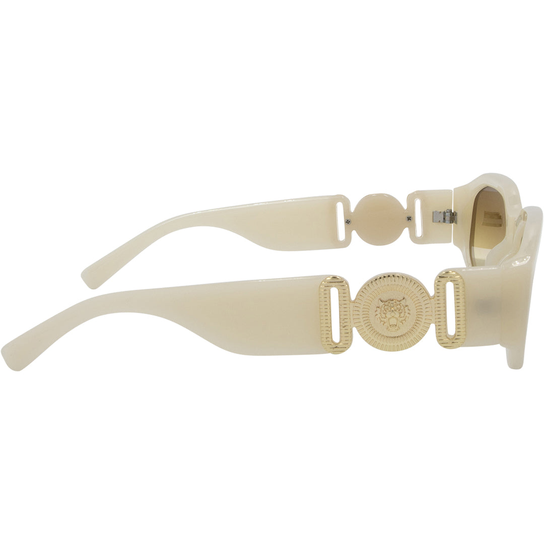 Vogue Cream Angular Womens Sunglasses right view with brown lens