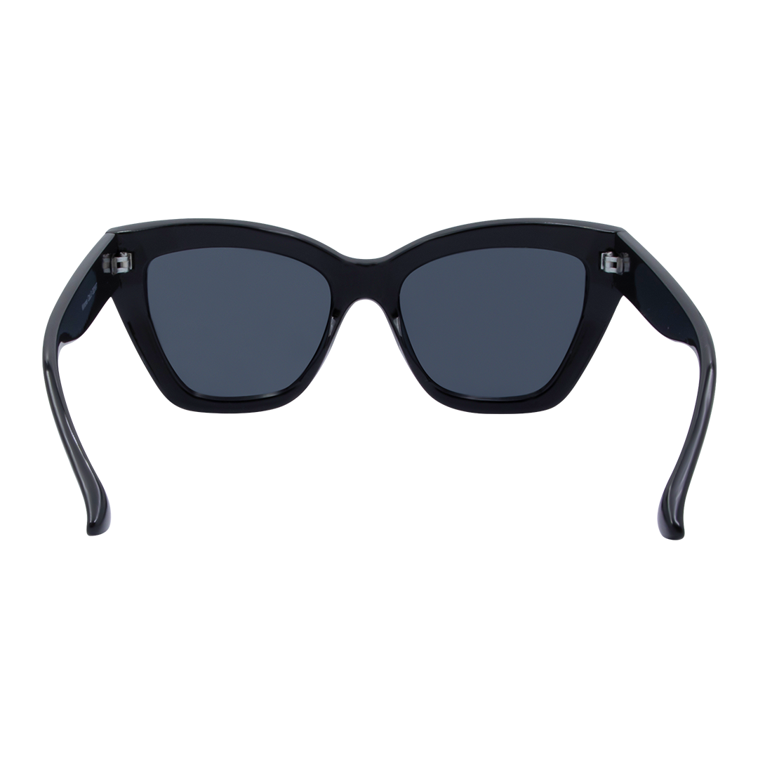 Winona Cats Eye Women's Sunglasses with Black Frame and Smoke Lens inside view