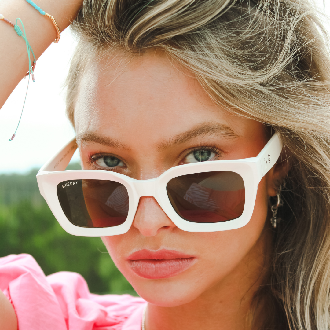 Close up of female model wearing Below Deck - Cream Brown