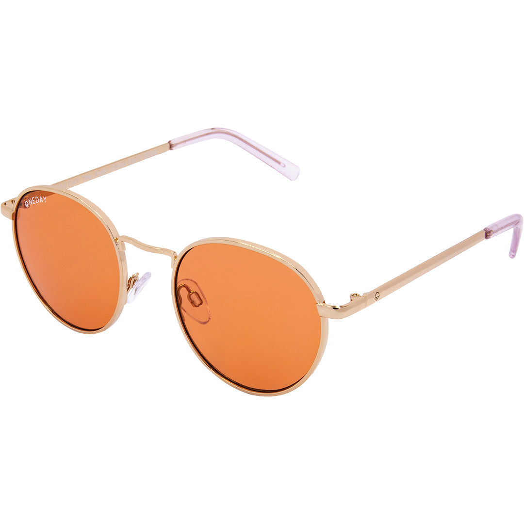 The Inner Circle - Gold Pink Round Women's Sunglasses