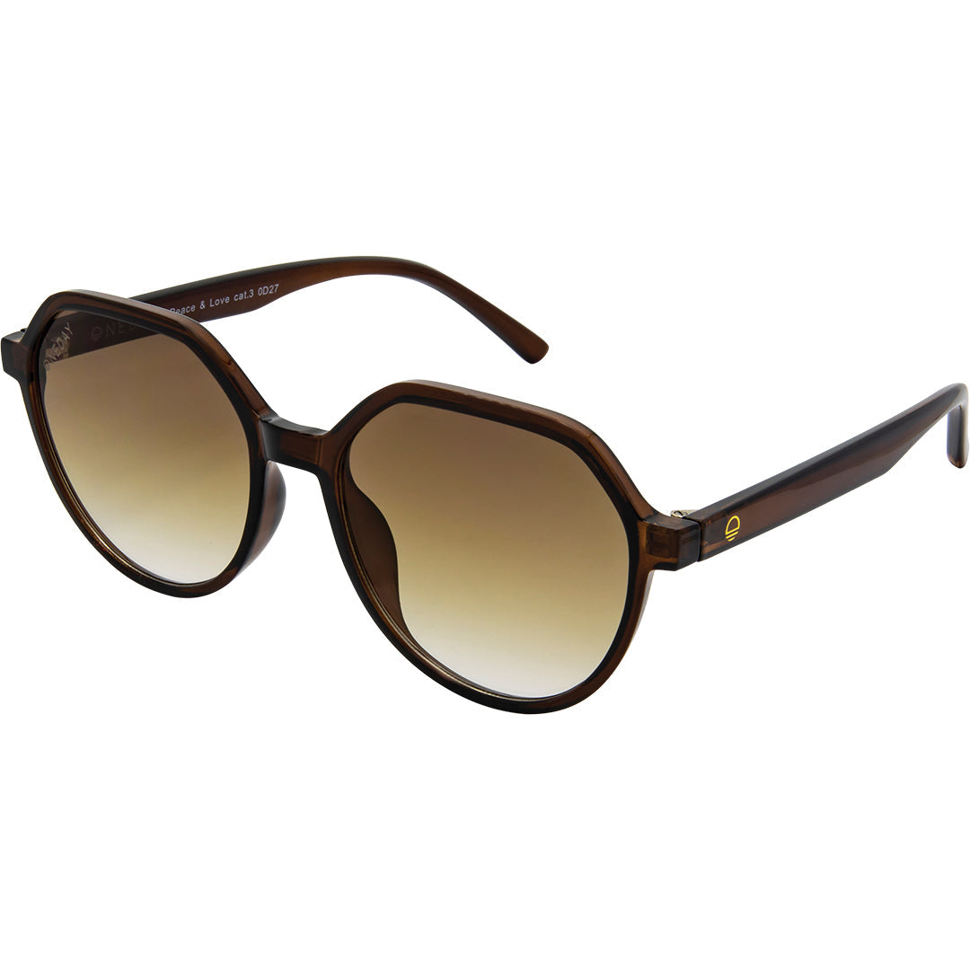 Peace and Love - Brown Brown UV400 Women's Sunglasses