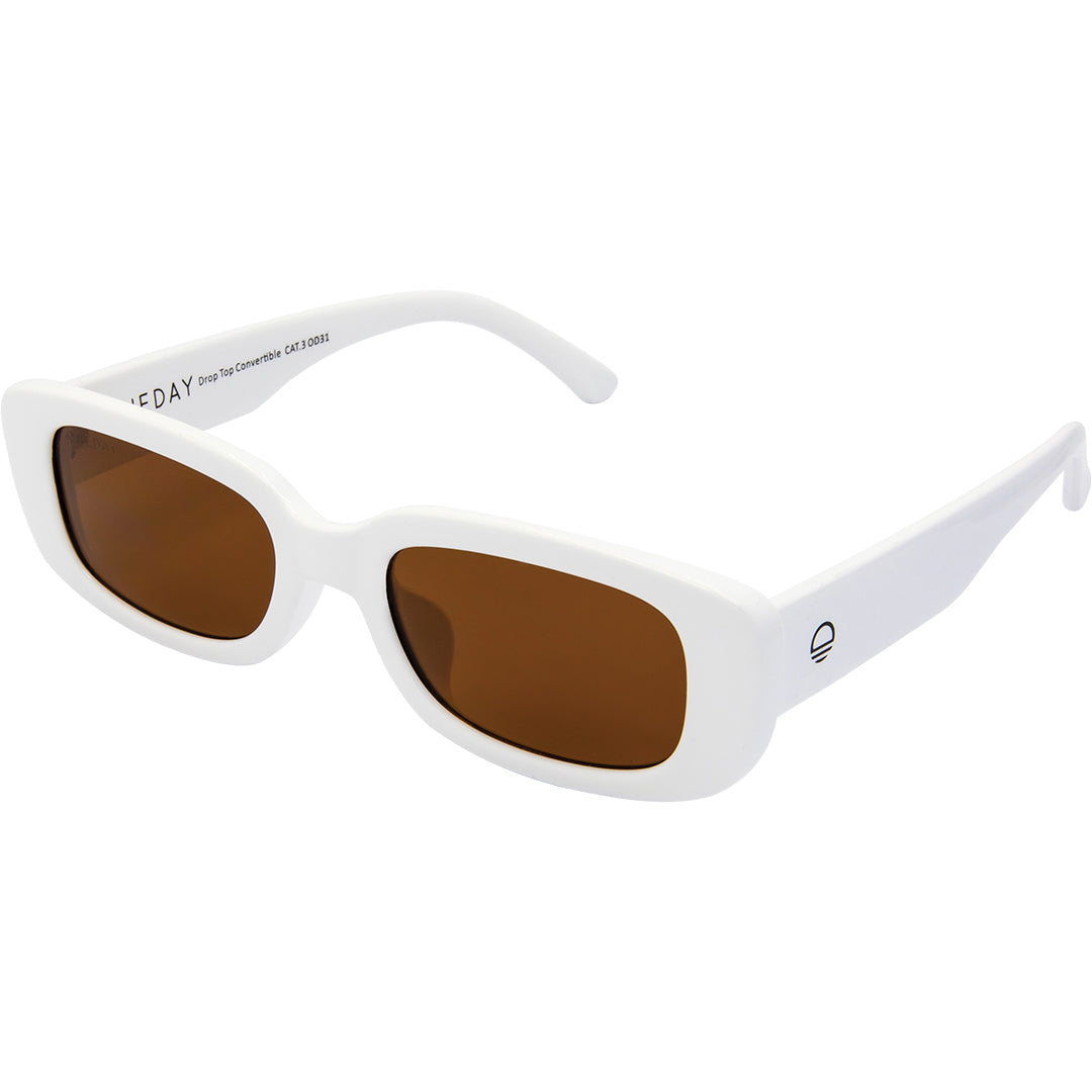 Drop Top Convertible White Brown Women's Sunglasses