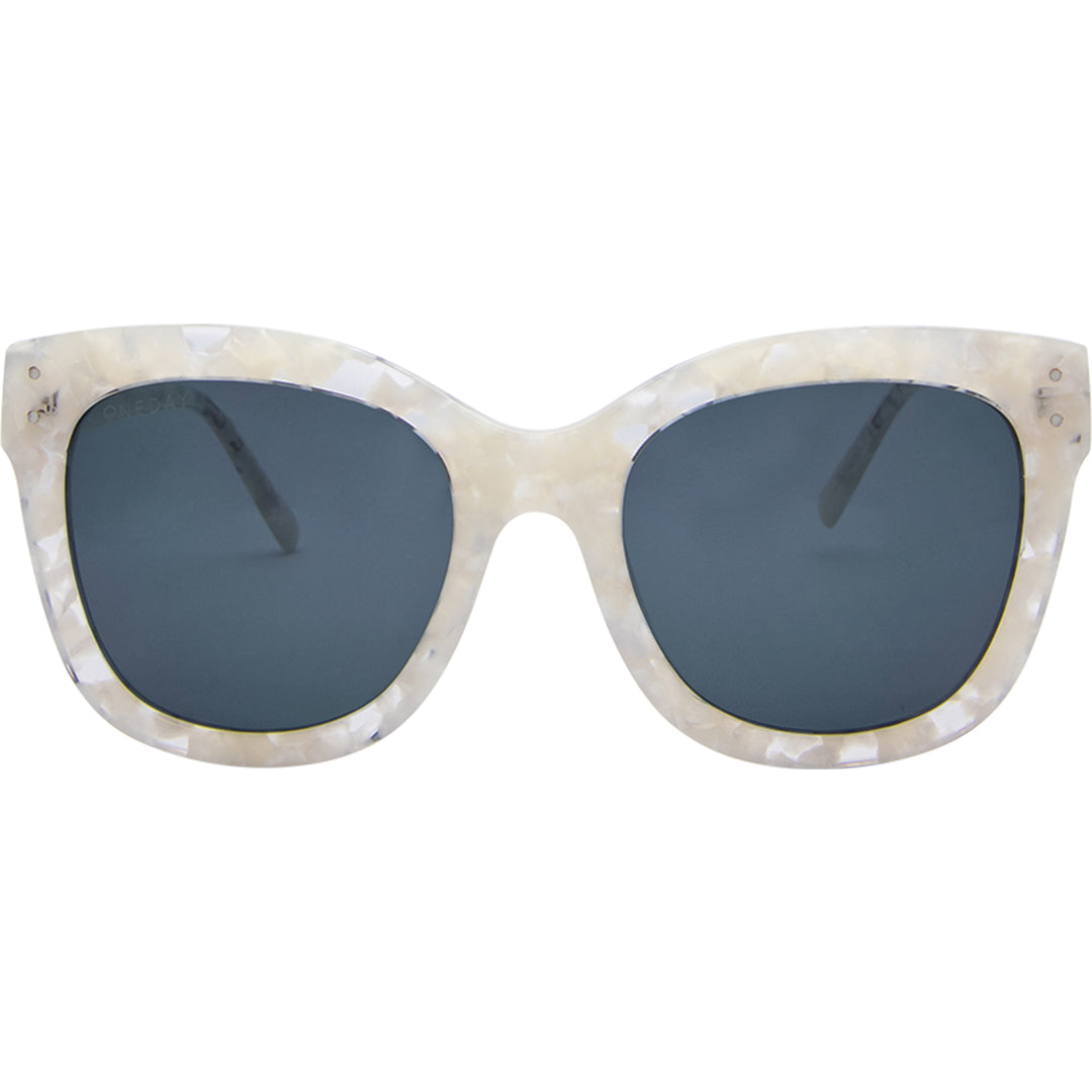 The Duchess White Polarised Acetate Women's Sunglasses Front View