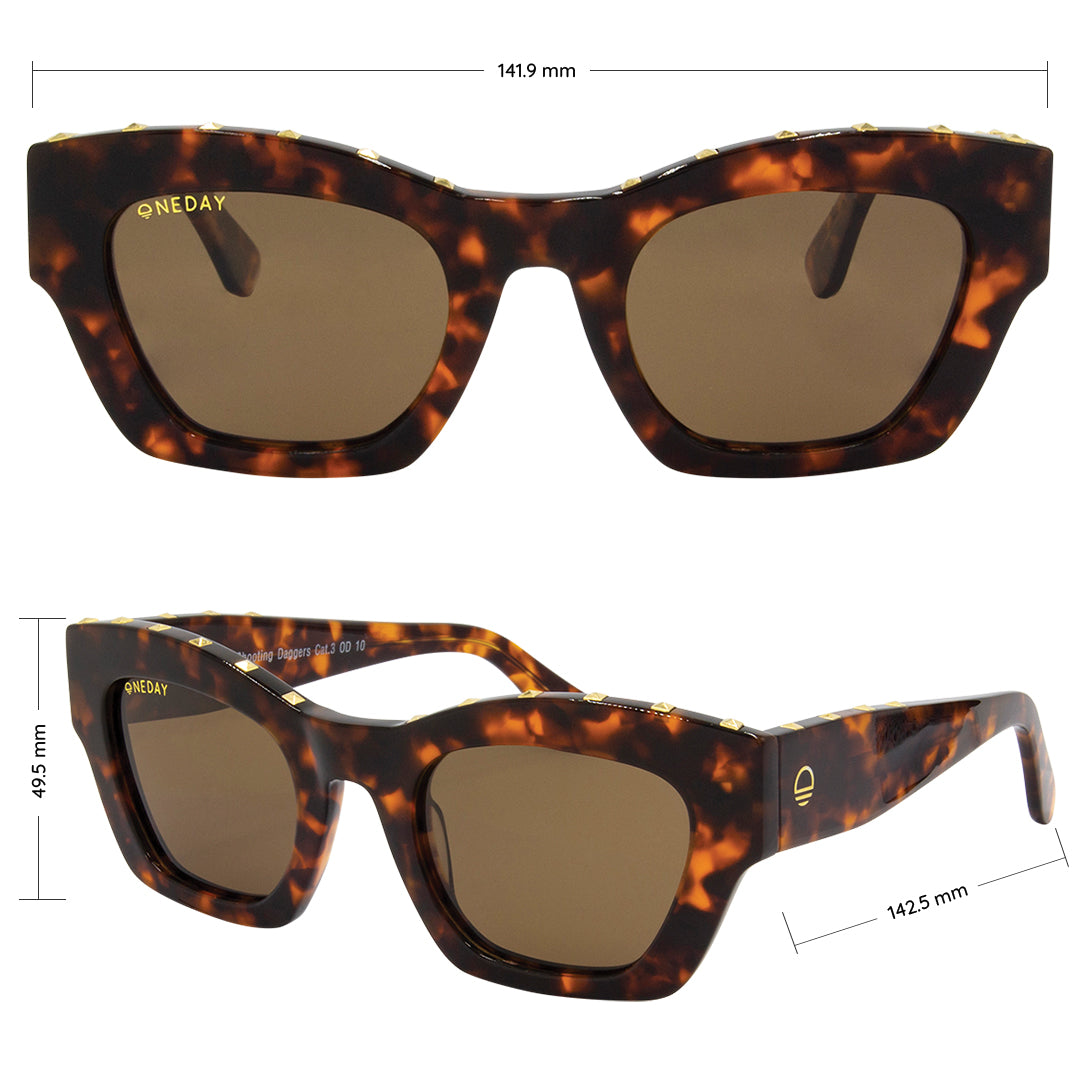 Shooting Daggers Tort Brown Polarised Acetate